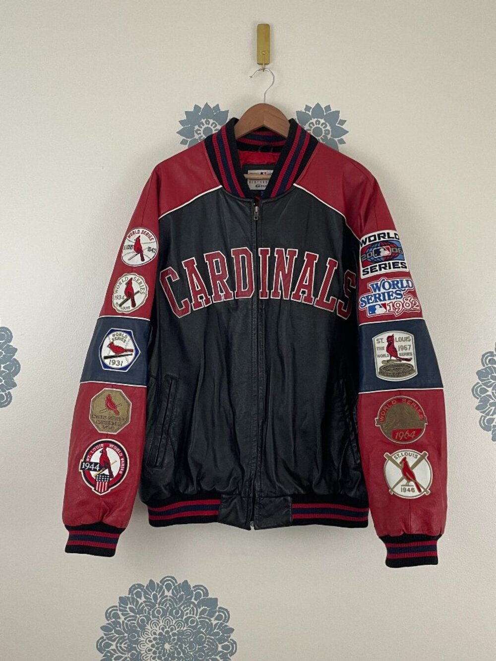 Genuine Merchandise St Louis Cardinals World Series Leather Varsity Jacket Sz XL